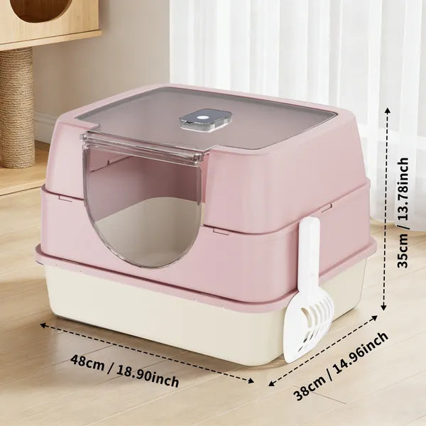 Galaxy Katzentoilette mit Klappdeckel, Pink