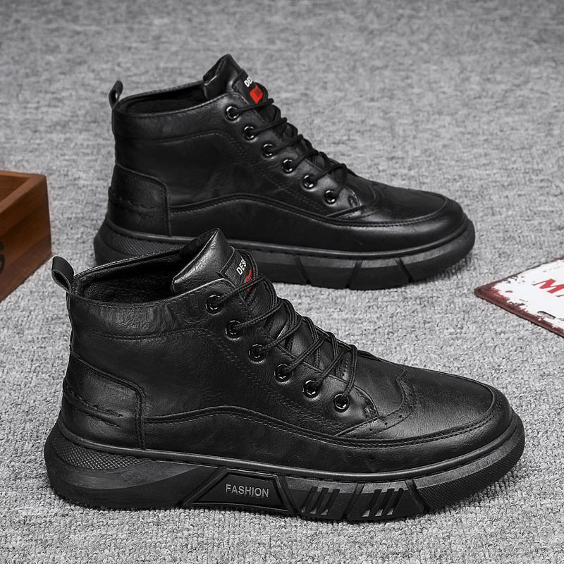 Leder-Sneaker Herren, knöchelhoch | LuxeStyle