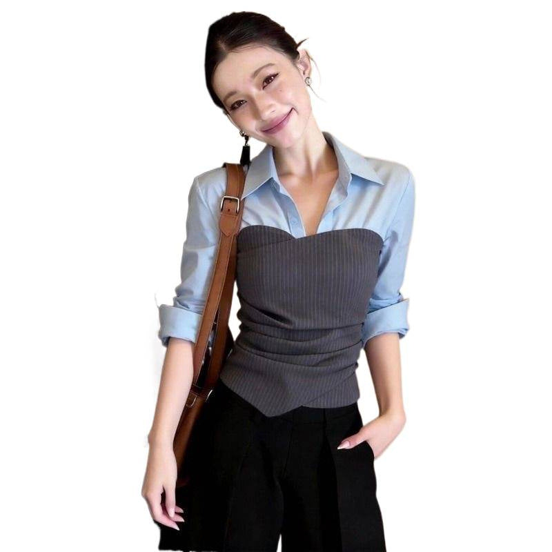 Edle Off-Shoulder Bluse im Zweiteiler-Look