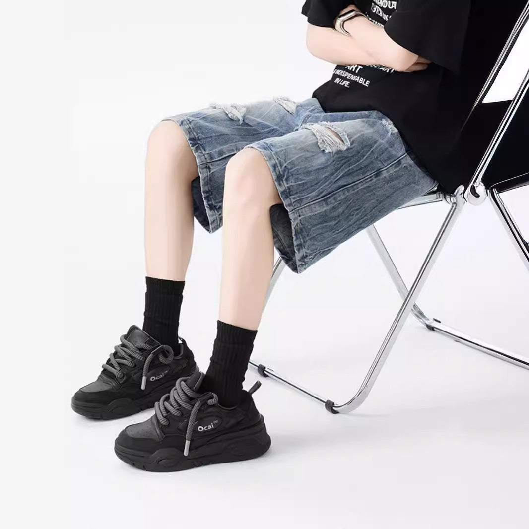 Vintage Ripped Denim Shorts für Herren