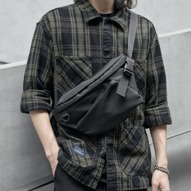 Männer Brusttasche aus Oxford-Stoff, schwarz – Bild 5 | LuxeStyle