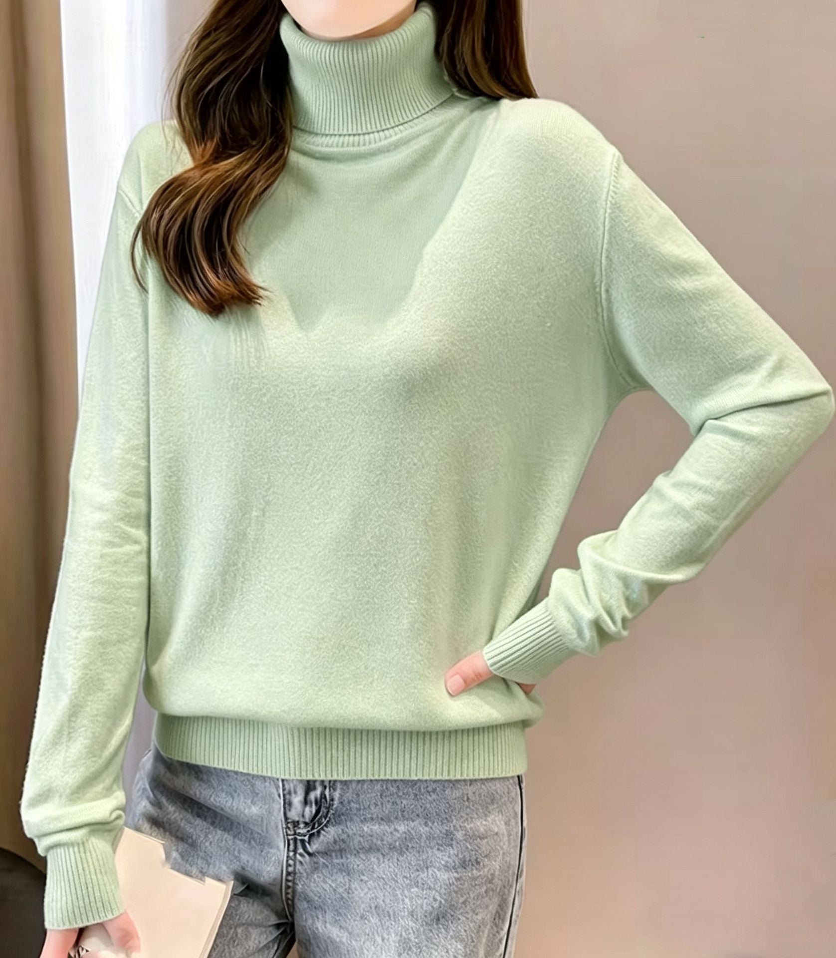 Damen Rollkragenpullover – Eleganter Strick