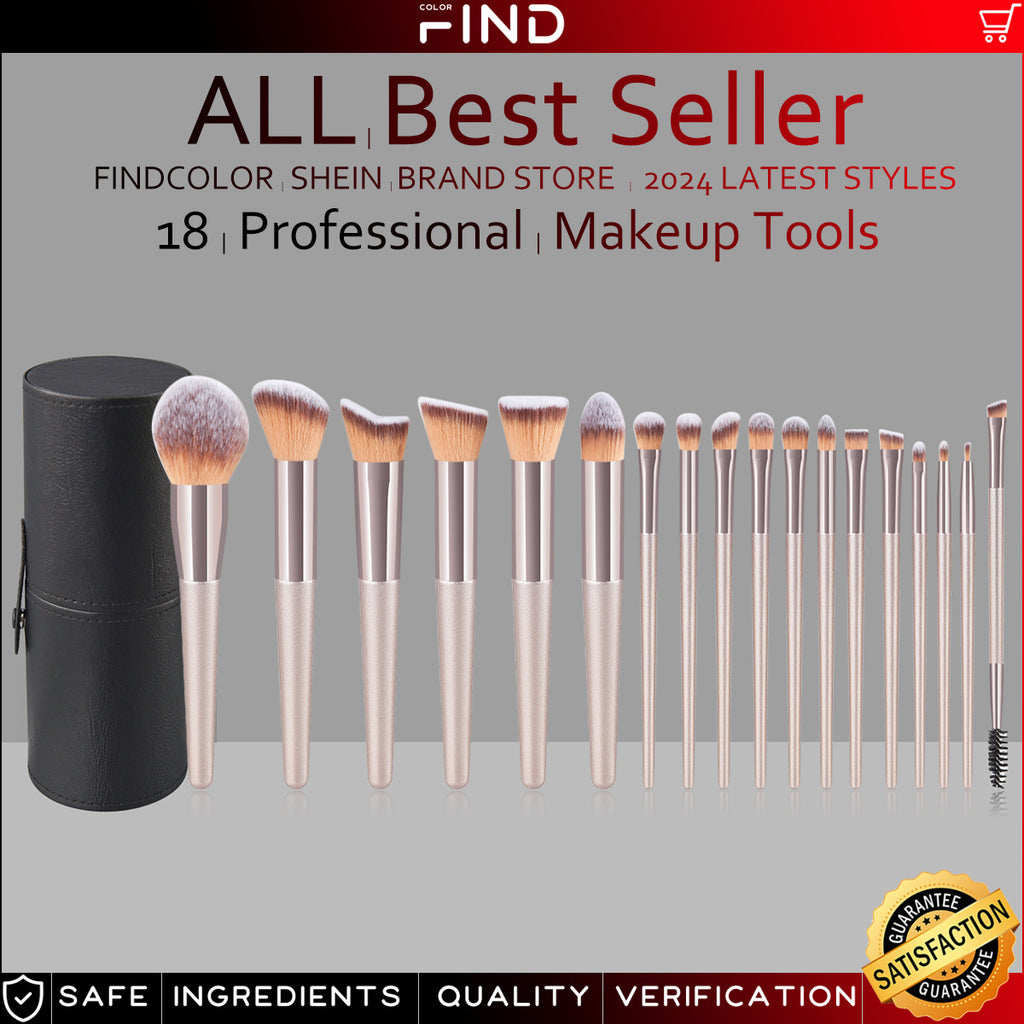 20-teiliges Make-up Pinselset Champagner