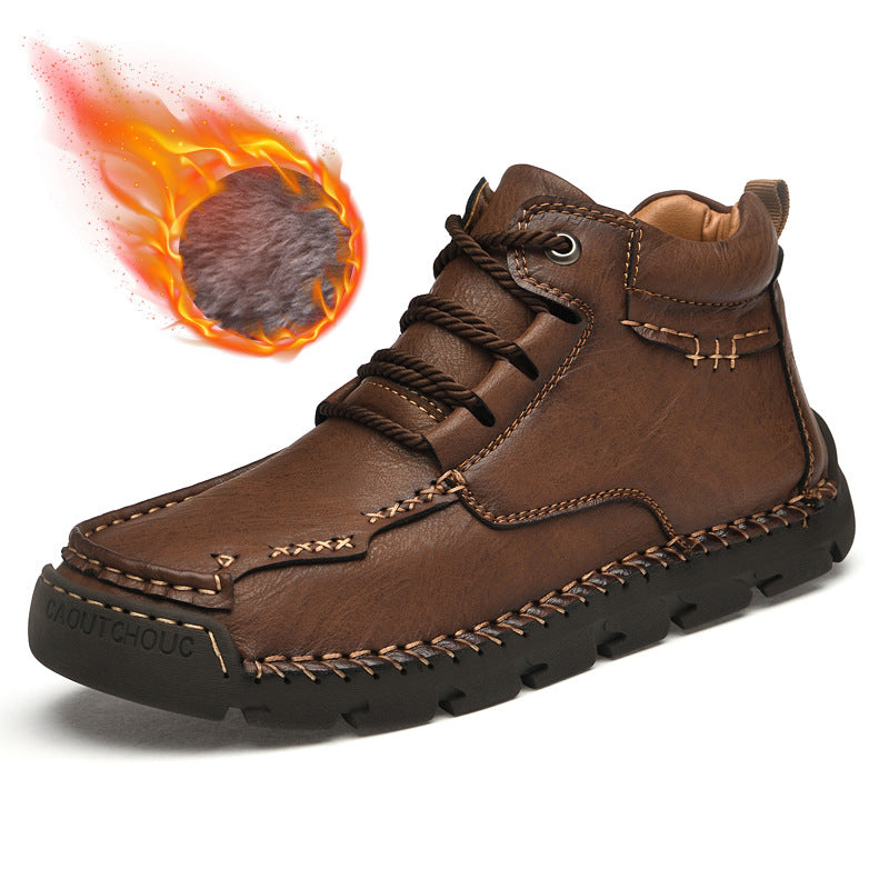 Warme Retro-Stiefeletten aus Samt für Herren