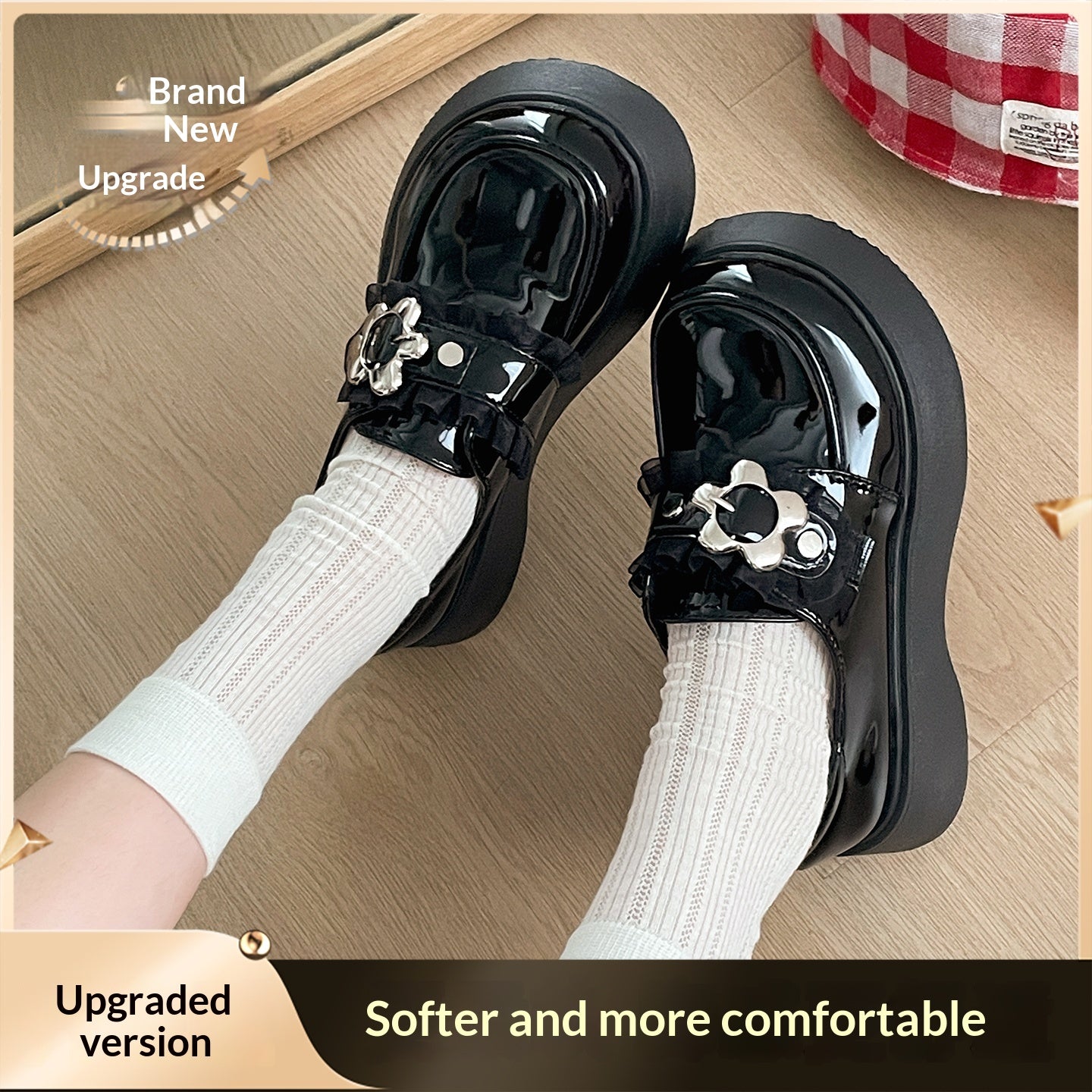 Retro Plateau-Halbschuhe im britischen Stil