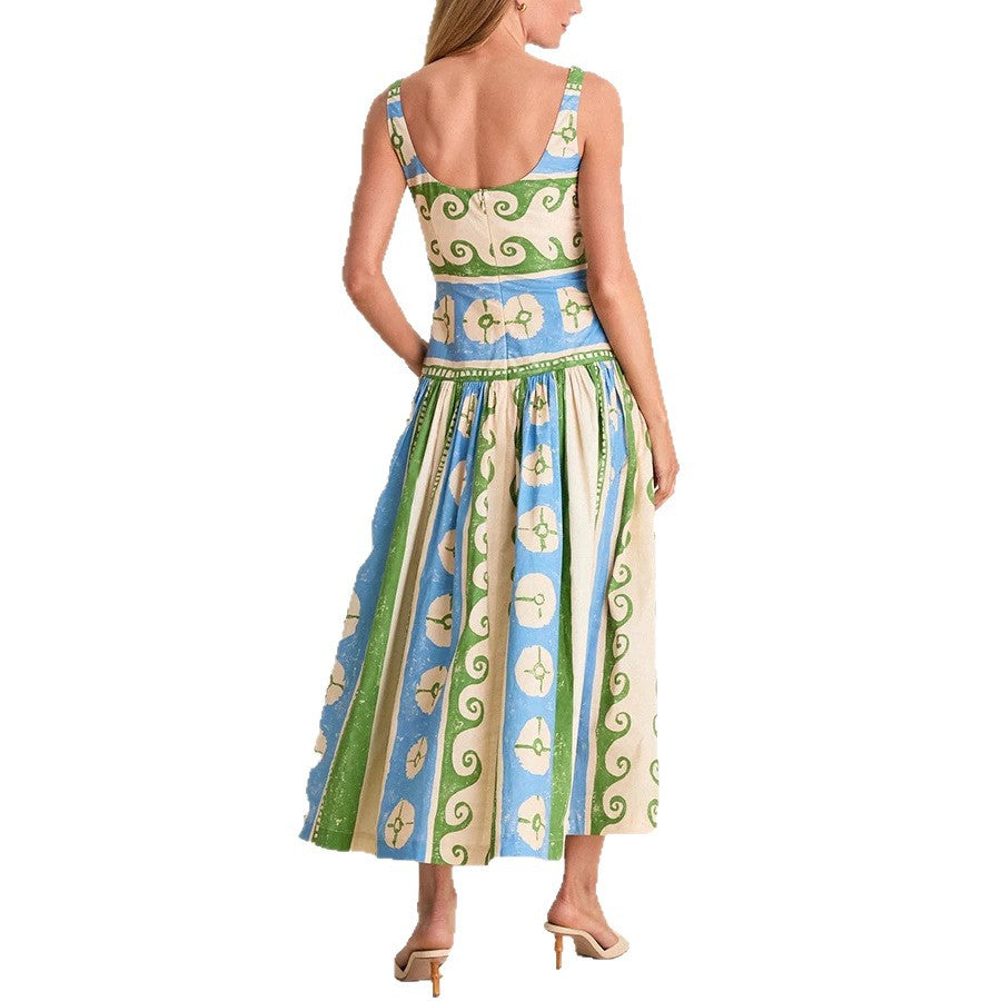 Leinenkleid mit Print für den Sommer