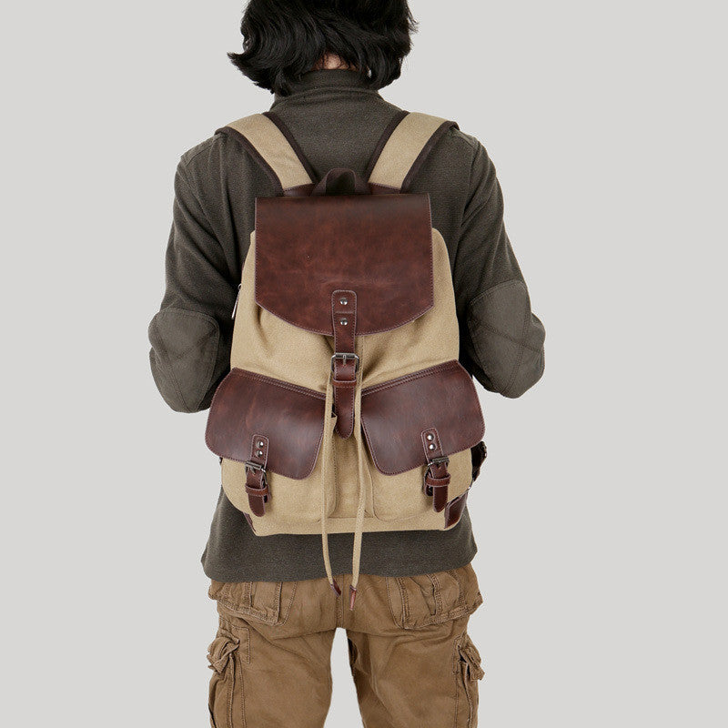 Schlichte Tasche aus Kanvas und Leder – Bild 5 | LuxeStyle