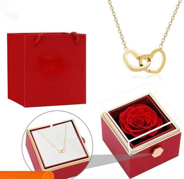 Runde Schmuckbox mit drehbarer Rose – Bild 9 | LuxeStyle