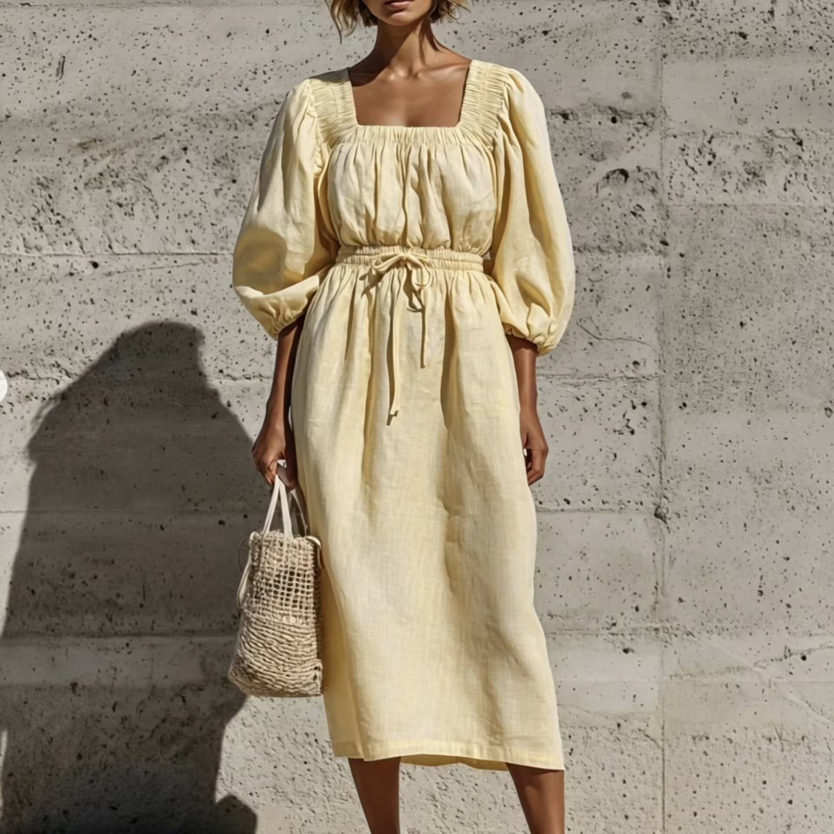 Sommerkleid mit Puffärmeln – Bild 2 | LuxeStyle