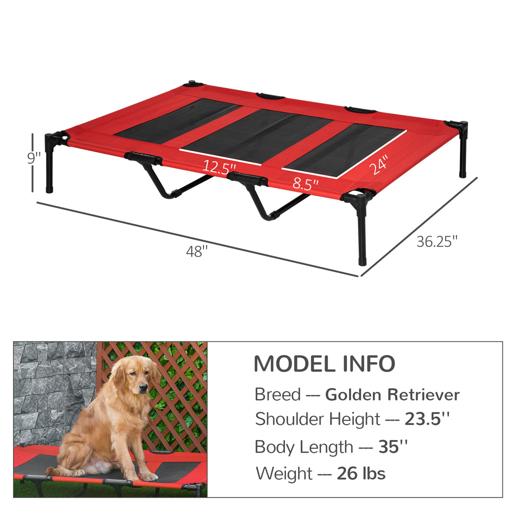 XL Erhöhtes Hundebett, Rot