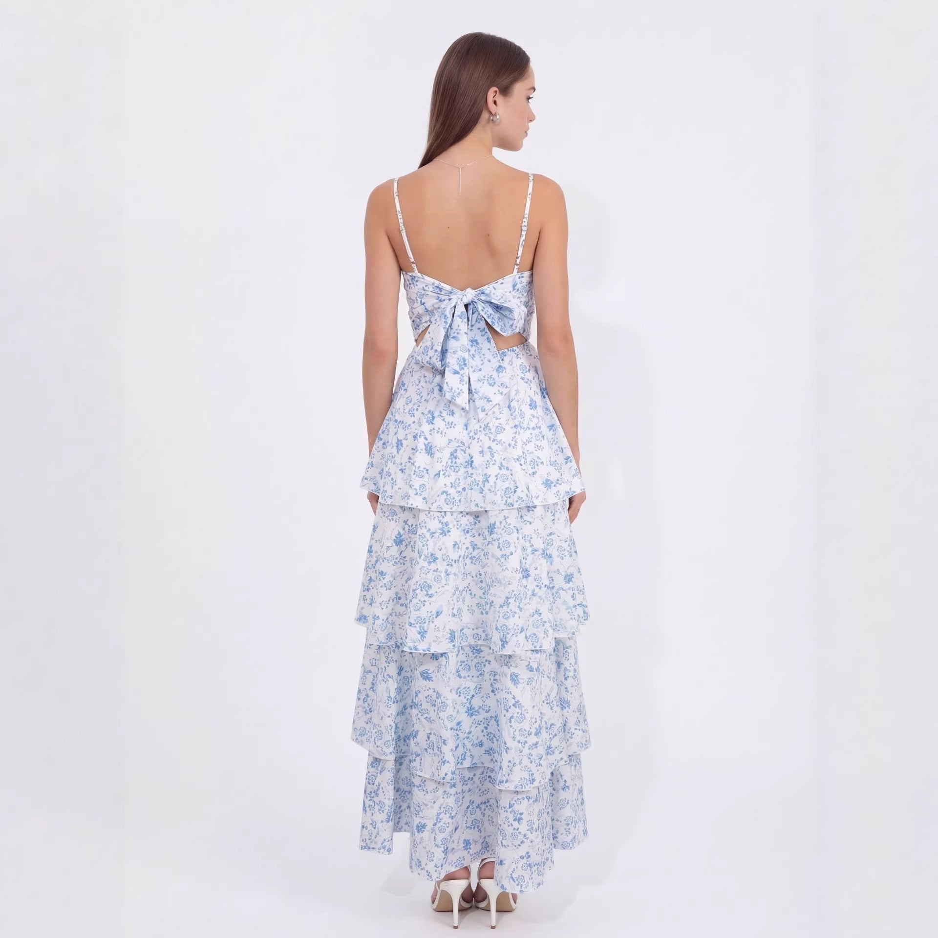 Elegantes Langkleid mit Blumenmuster