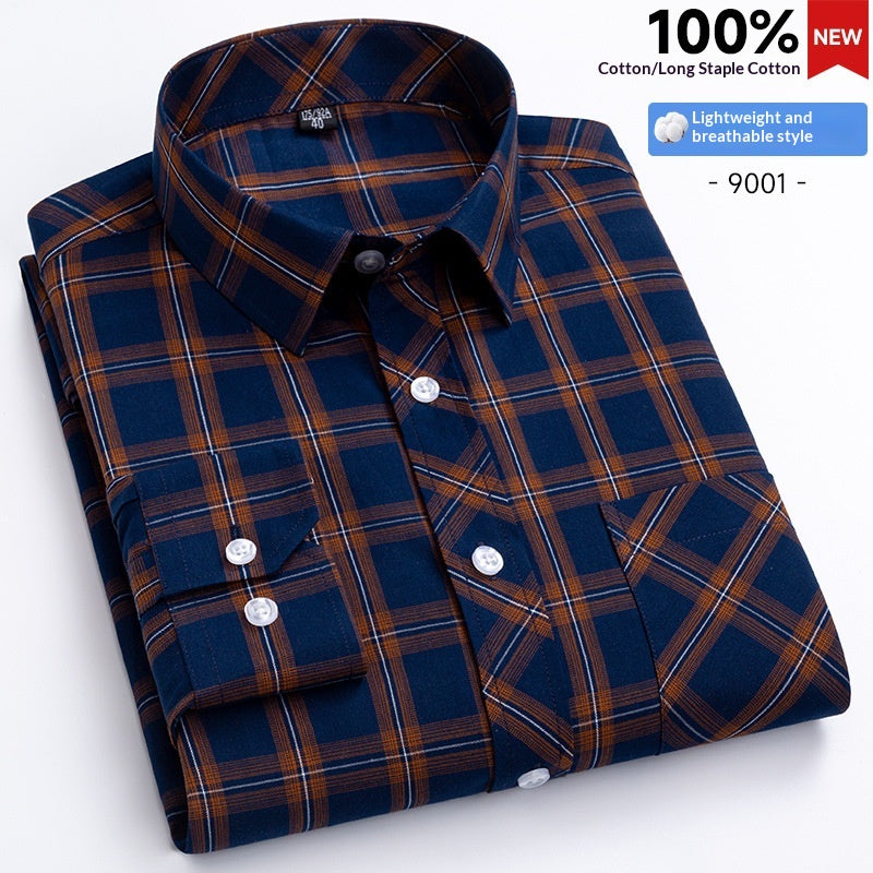 Herren Langarmhemd Kariert – Slim Fit