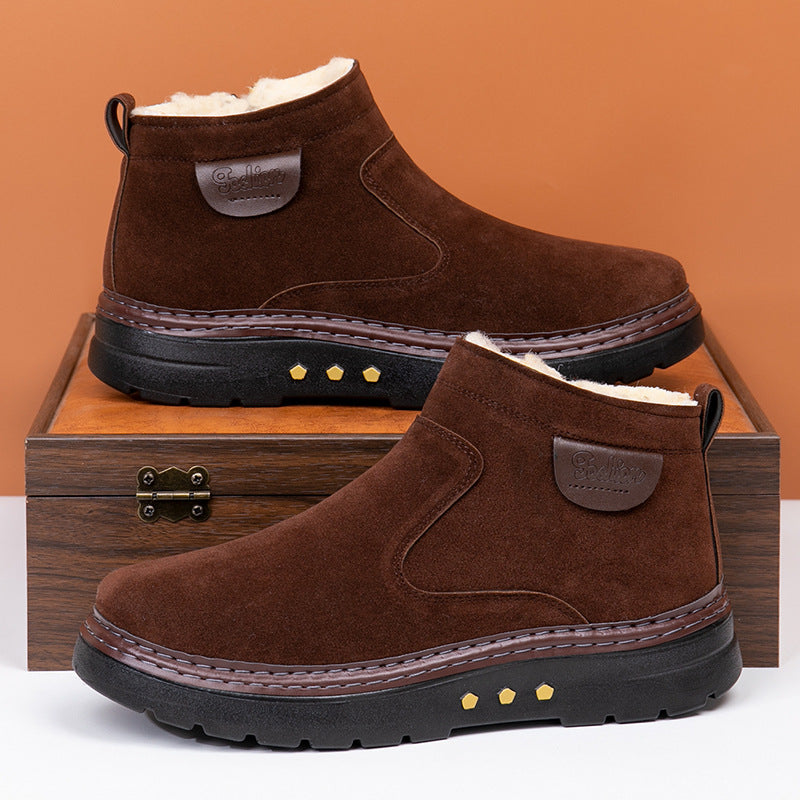 Warme Lammfell-Boots aus Veloursleder