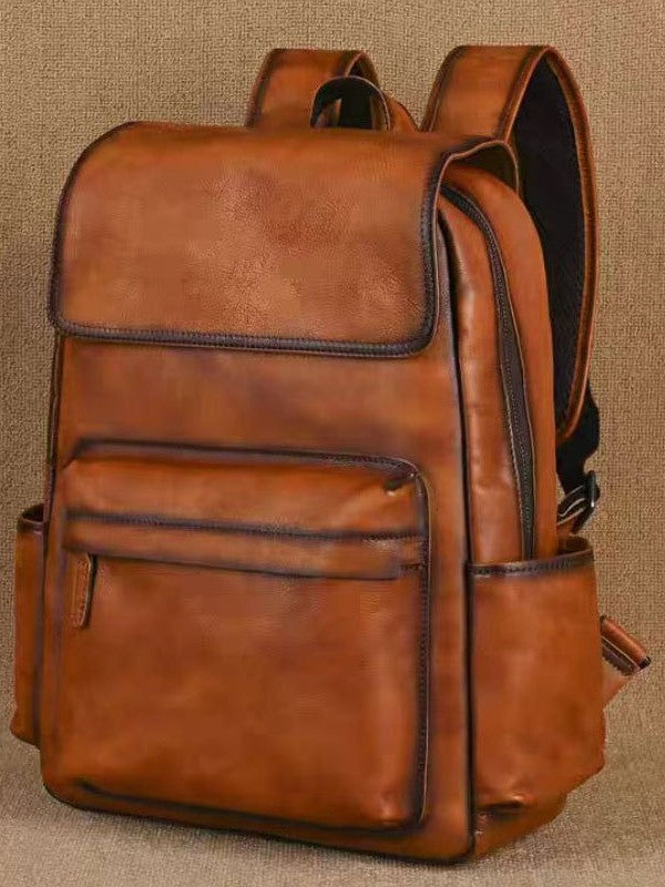 Leder-Rucksack mit mehreren Taschen