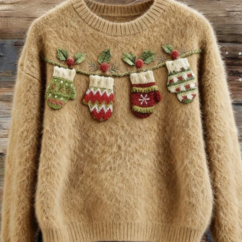 Digital-Print Christmas Hoodie für Damen