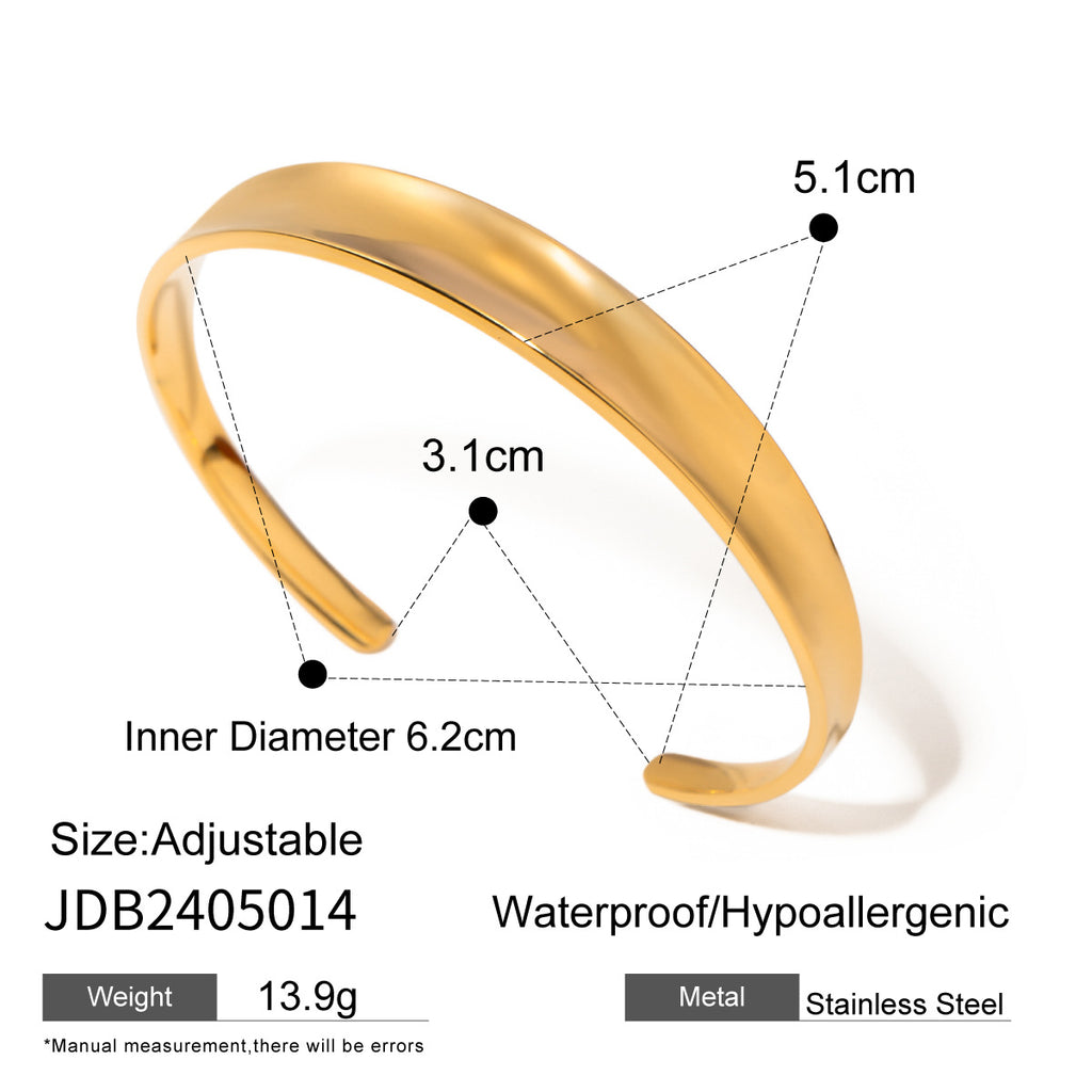 18k-Goldstahl Armband, hohl und poliert