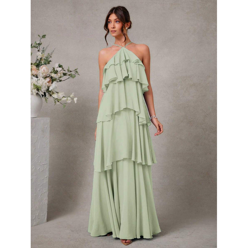 Damen Chiffon Neckholder-Kleid