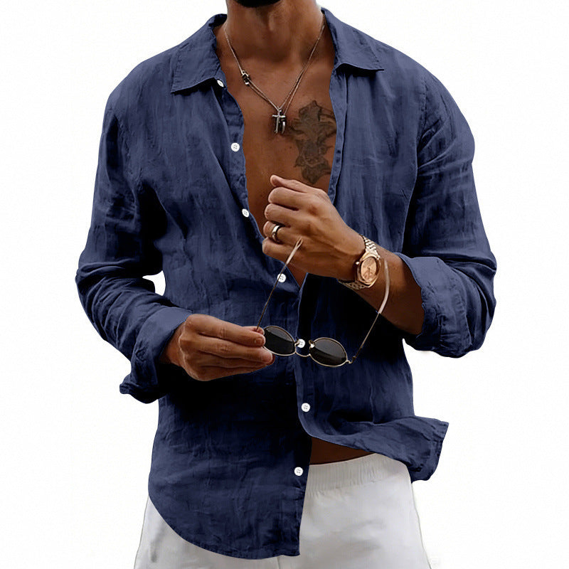 Leichter Leinen-Cardigan mit Reverskragen – Bild 5 | LuxeStyle