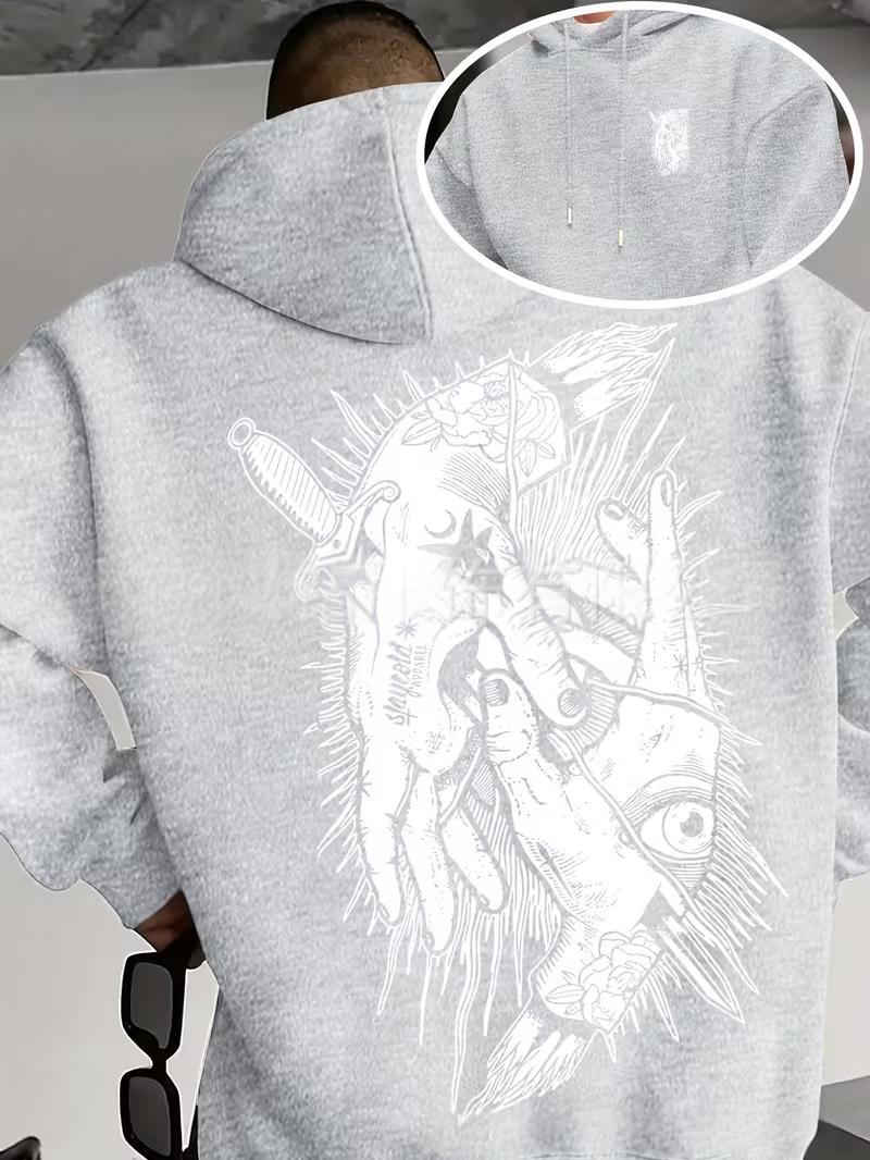 Hooded Sweatshirt mit gemustertem Taschen-Design – Bild 3 | LuxeStyle