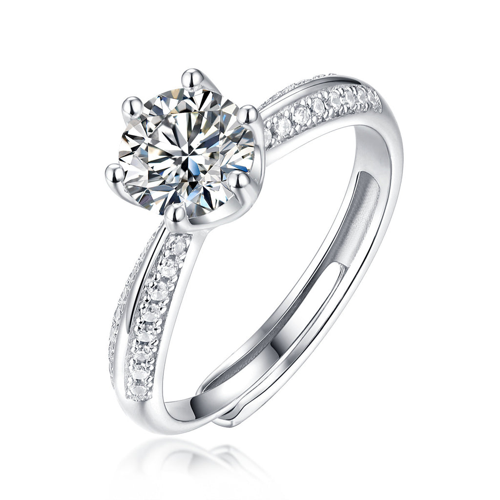 S925 Sterling Silber Moissanit Ring
