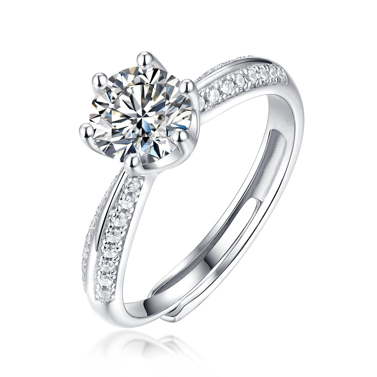 S925 Sterling Silber Moissanit Ring