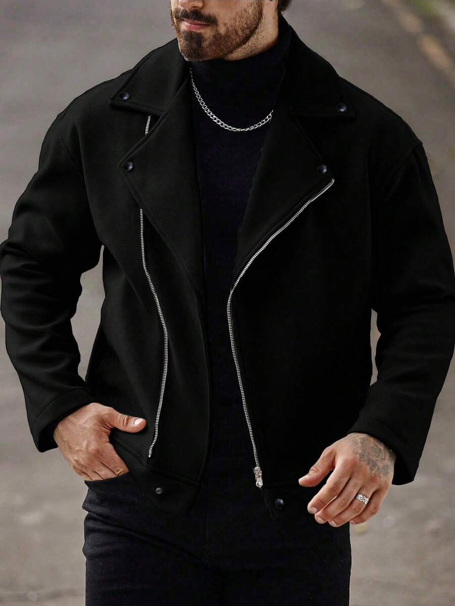 Herren Wollmantel Loose Fit