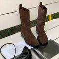 Echtleder Mid-Calf Vintage Reitstiefel