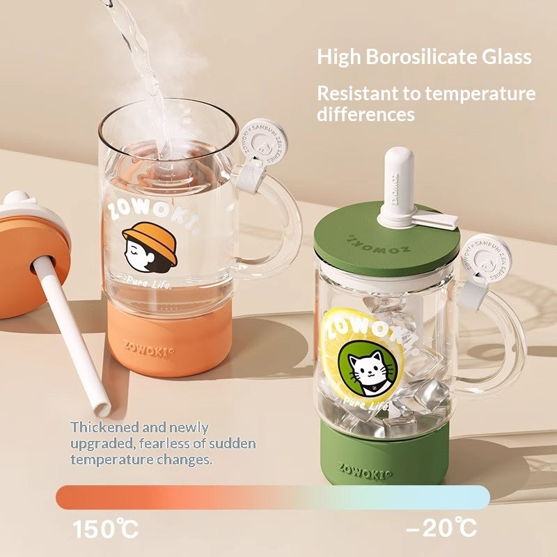 Trinkbecher mit Strohhalm aus Borosilikatglas – Bild 6 | LuxeStyle