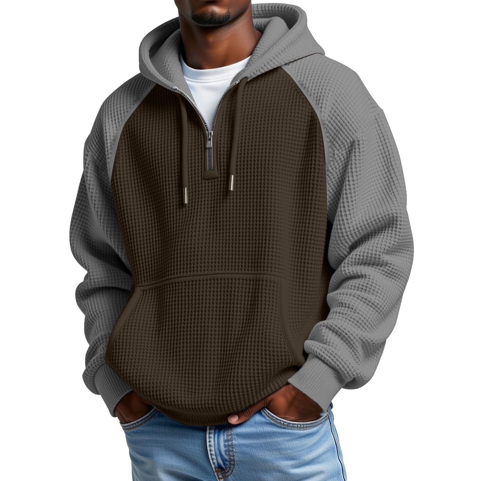 Farbblock Hoodie Langarm