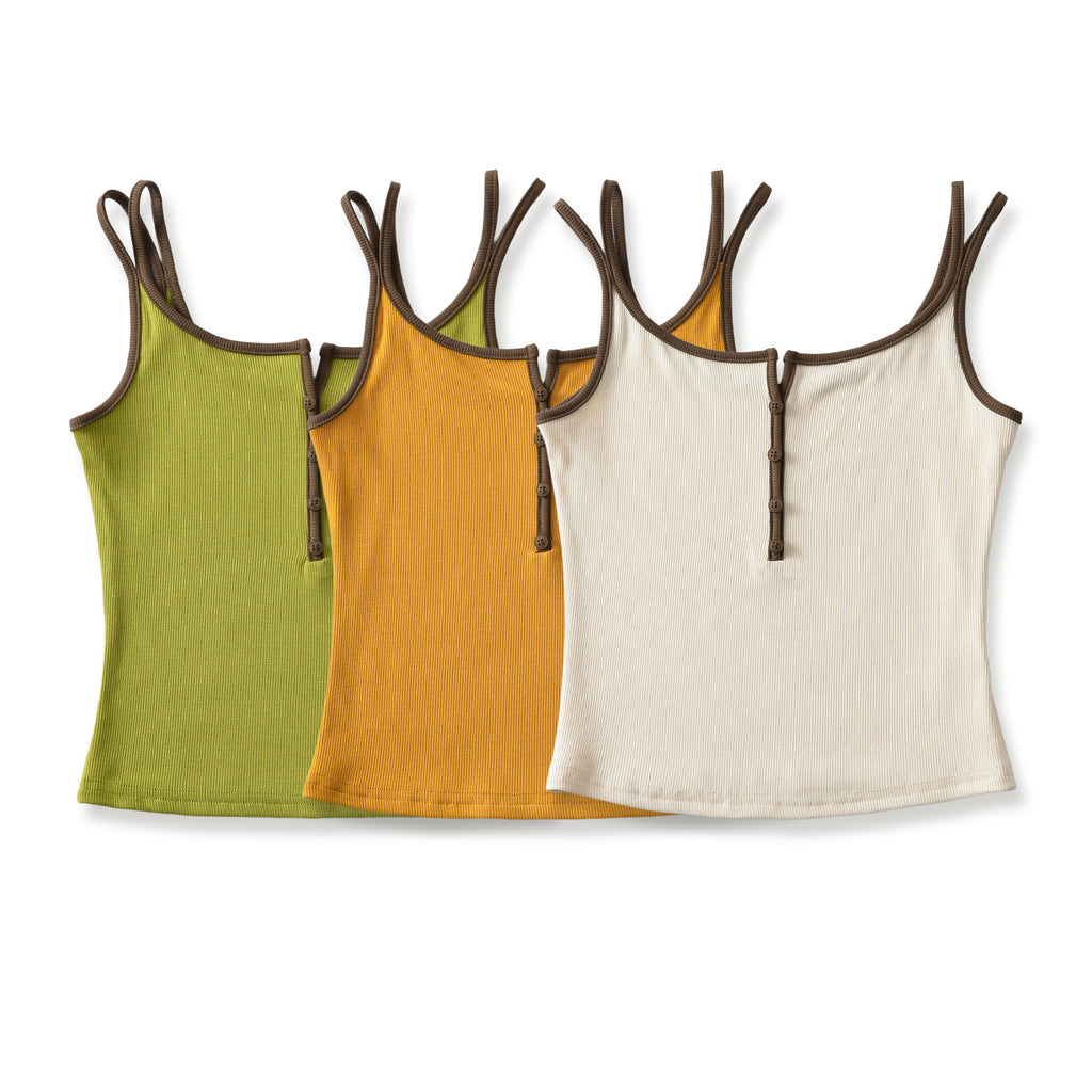 U-Boot-Neck Camisole mit Kontrastträgern
