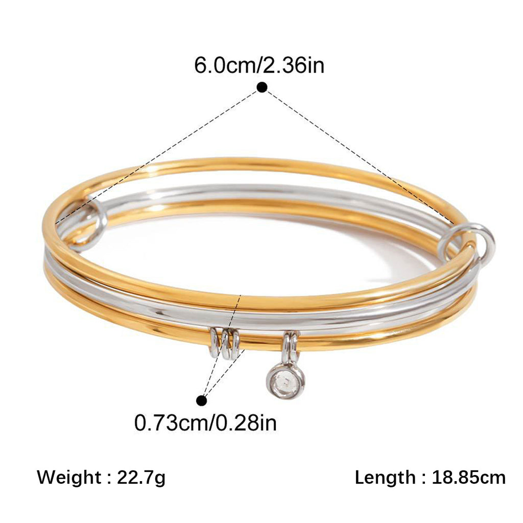 Zirkon-Armband aus Edelstahl