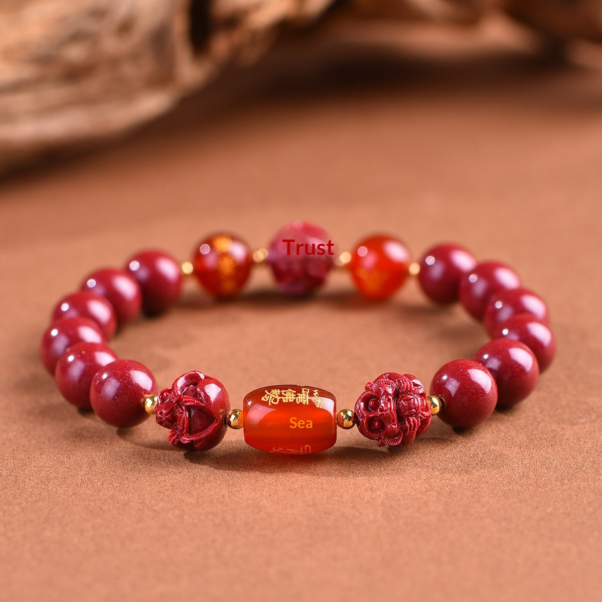 Zinnober-Armband «Dreifache Harmonie & Sechs Harmonien» – Bild 4 | LuxeStyle
