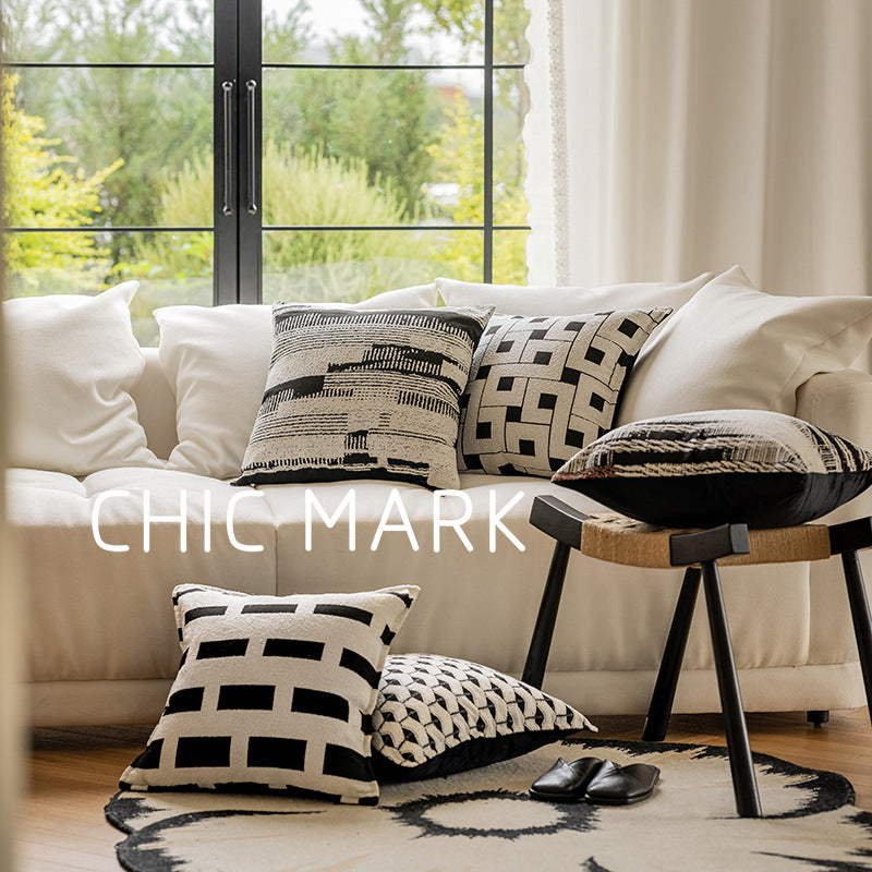 Minimalistischer Jacquard Kissenbezug, nordischer Stil