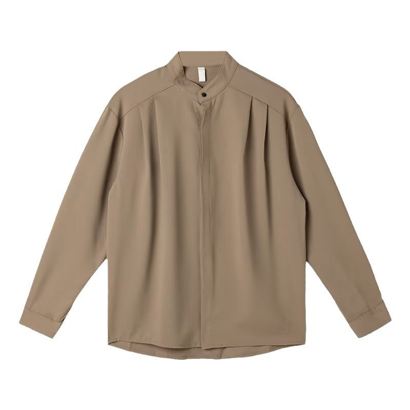 Herren Langarmshirt mit Stehkragen | LuxeStyle