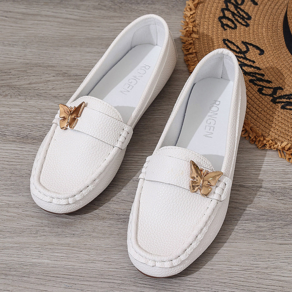 Koreanische Slip-on Loafers mit runder Zehenpartie