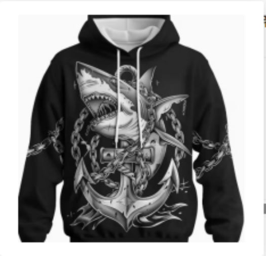 3D-Shark-Pullover für Herren