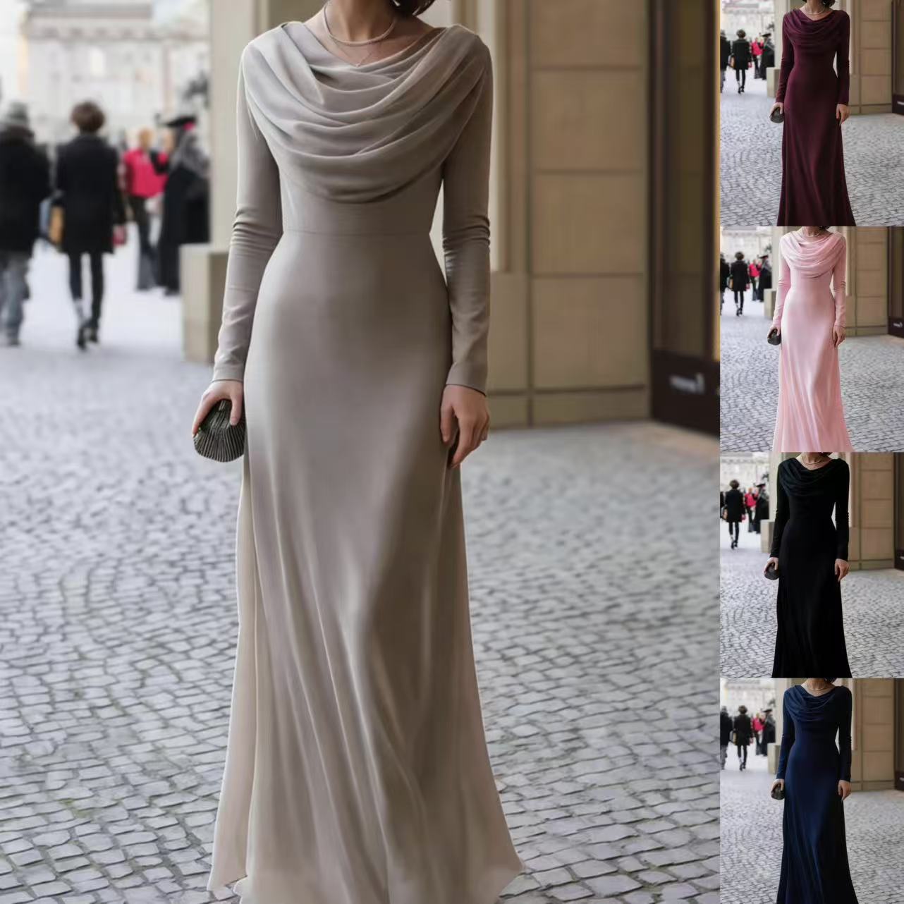 Maxi-Kleid mit Halter-Ausschnitt