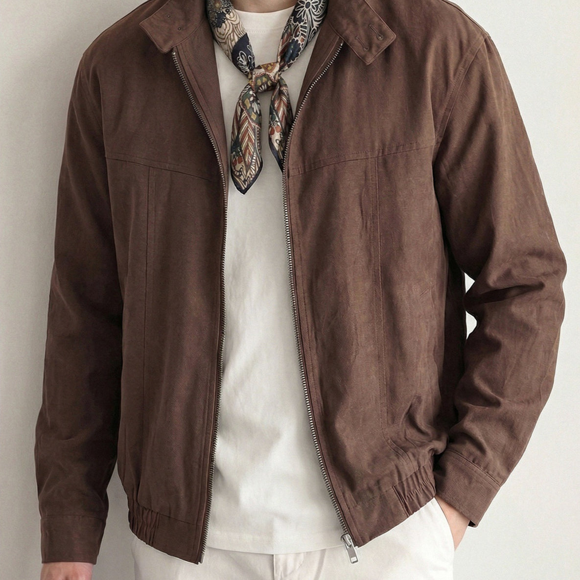 Old-Money-Stil Vintage Standkragen Utility-Jacke