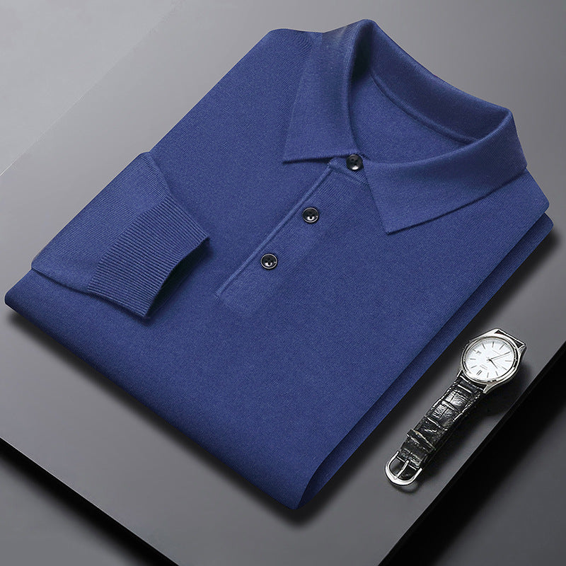 Poloshirt mit Rundhalsausschnitt, gestrickter Pullover – Bild 4 | LuxeStyle