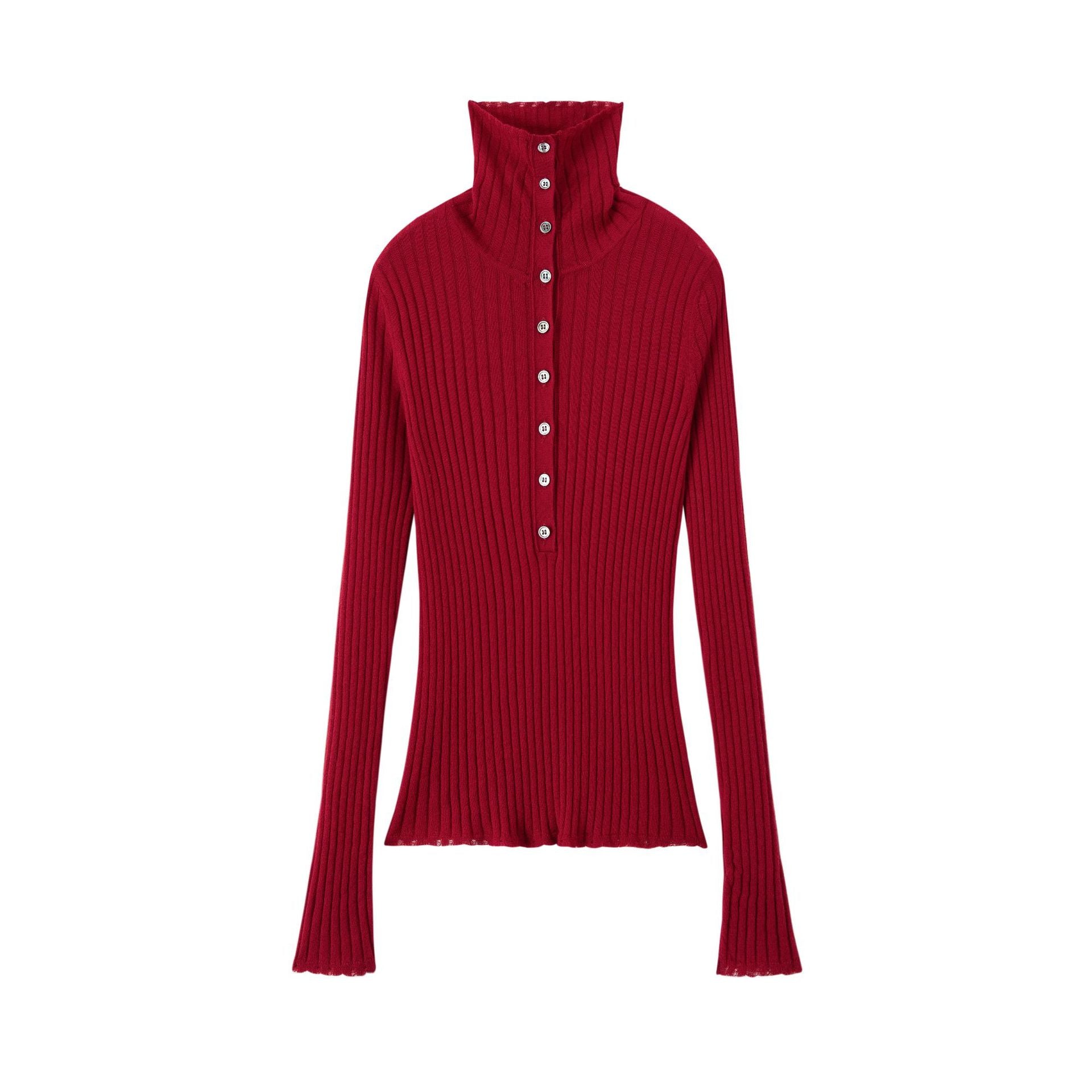 Ribbed Chunky Turtleneck Cashmere Pullover Damen Slim Fit