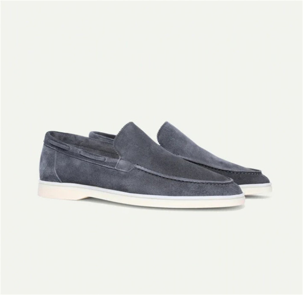 One-Pedal Driving Flat Shoes aus Veloursleder