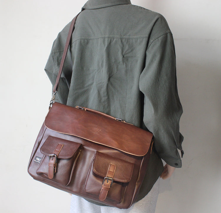 Japanische Retro Messenger Bag für Herren – Bild 3 | LuxeStyle