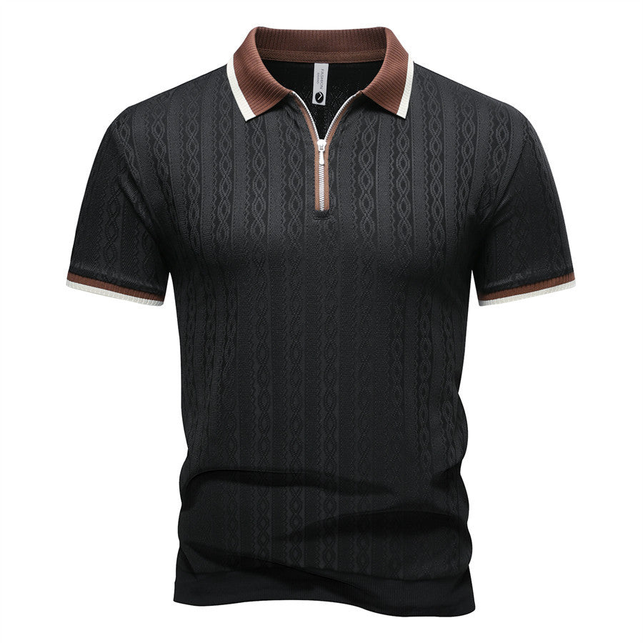 Polo-Shirt mit Reissverschluss und Streifen – Bild 3 | LuxeStyle