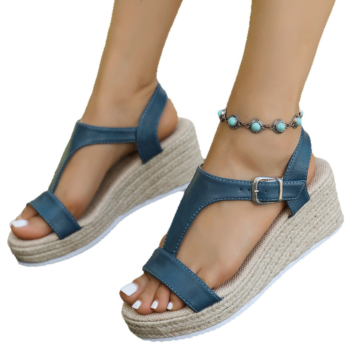 Sommer-Sandalen mit Keilabsatz