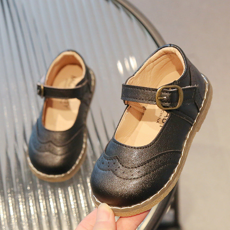 Mädchen Lederimitat-Schuhe mit Klettverschluss