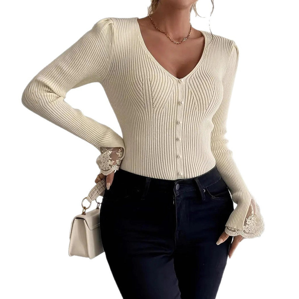 Eleganter Strick-Cardigan mit V-Ausschnitt