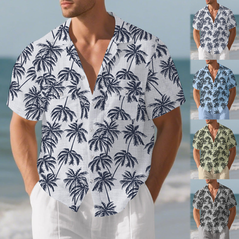 Strand-Kurzarmhemd für Herren mit Blumenmuster – Bild 2 | LuxeStyle