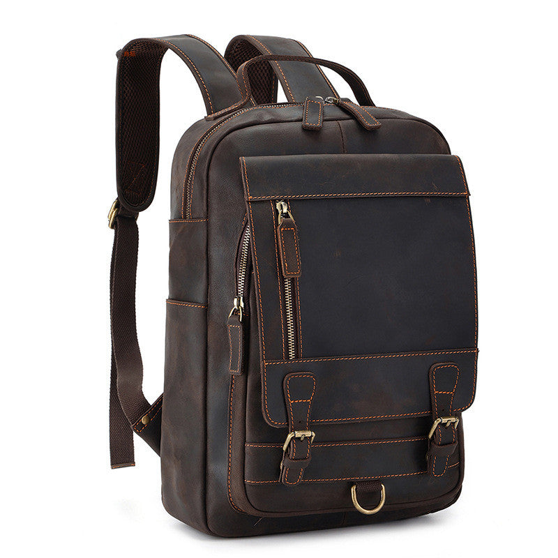 Rucksack Herren Crazy Horse Leder, grosse Kapazität – Bild 5 | LuxeStyle
