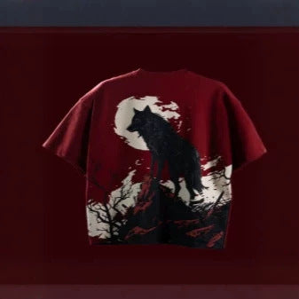 Amerikanisches T-Shirt Bordeauxrot abgeflachte Schultern