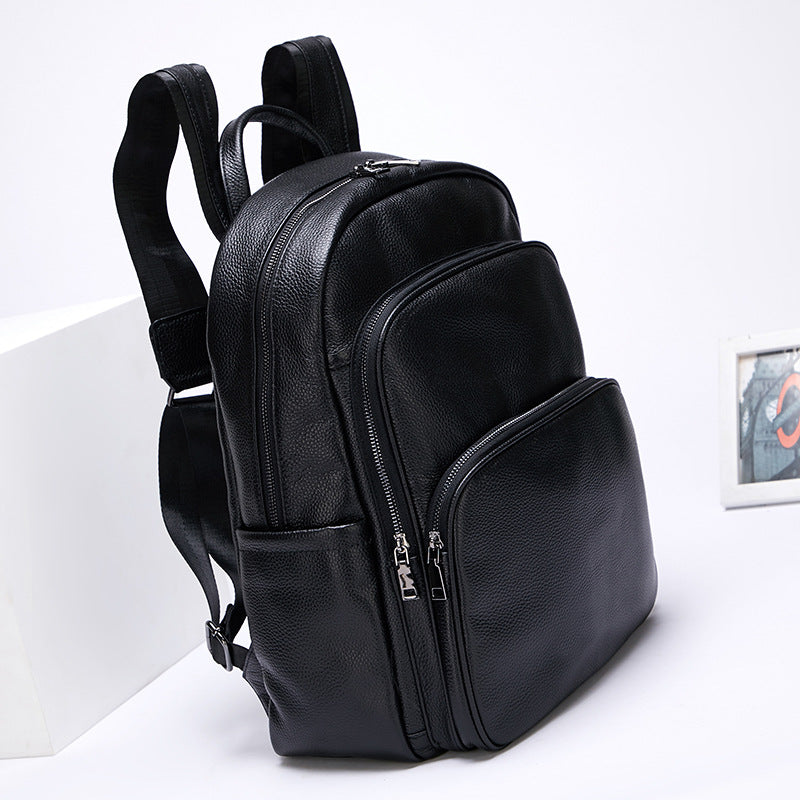 Schwarzer Lederrucksack für Männer und Frauen – Bild 4 | LuxeStyle